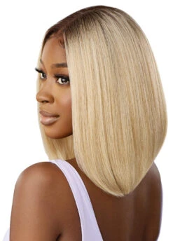 OUTRE - AIRTIED 100% FULLY HAND-TIED WIG- HHB-NATURAL YAKI 12" 20 OUTRE - AIRTIED 100% FULLY HAND-TIED WIG- HHB-NATURAL YAKI 12" -Zoe Beauty Supply Shop AirTied Natural Yaki 12 DR4 California Blonde Left