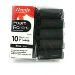 ANNIE - Professional Foam Rollers 1" 10PCs LARGE BLACK #1063 -Zoe Beauty Supply Shop Annie Large 1 Foam Hair Rollers Black 10 Pcs 45a3682d 2b55 4d73 a18b 342d1f6bed73 2.ba168295187f9ab2f15ef33daba95279