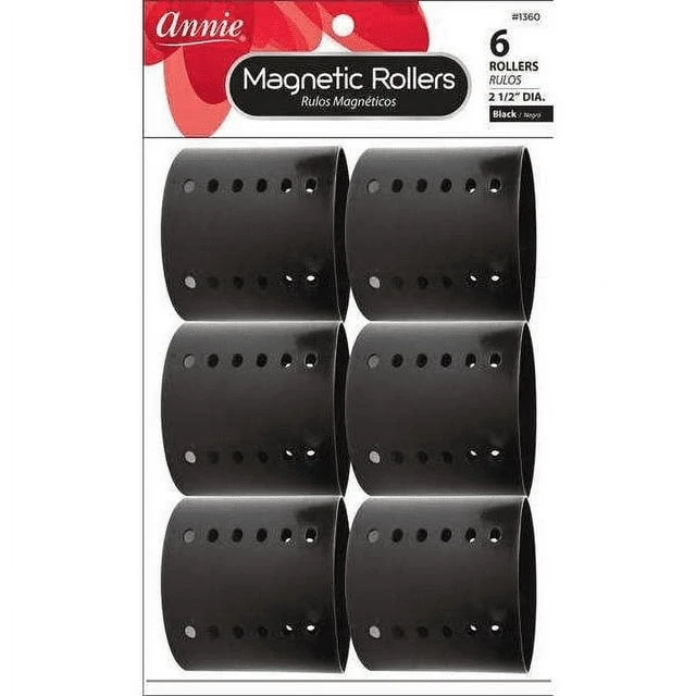 ANNIE - Professional Magnetic Rollers 2 1/2" 6PCs BLACK 2 ANNIE - Professional Magnetic Rollers 2 1/2" 6PCs BLACK - Image 2