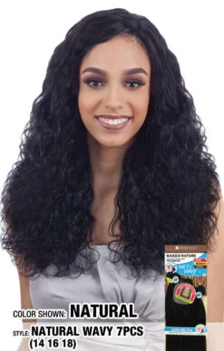 NAKED - NATURE WET AND WAVY NATURAL WAVY 7PCS (14"/16"/18")
