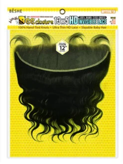 BESHE - 7A 100% Unprocessed Virgin Human Hair 13x5 HD Invisible Lace BODY WAVE CLOSURE (HUMAN HAIR)