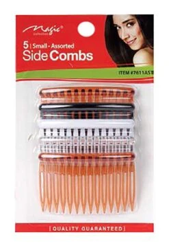 MAGIC COLLECTION - 5 Small Assorted Side Combs -Zoe Beauty Supply Shop BMCSideCombs7611AST2
