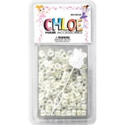Chloe - Hair Bead Small Glossy Clear 100 Pieces BR2100CAB