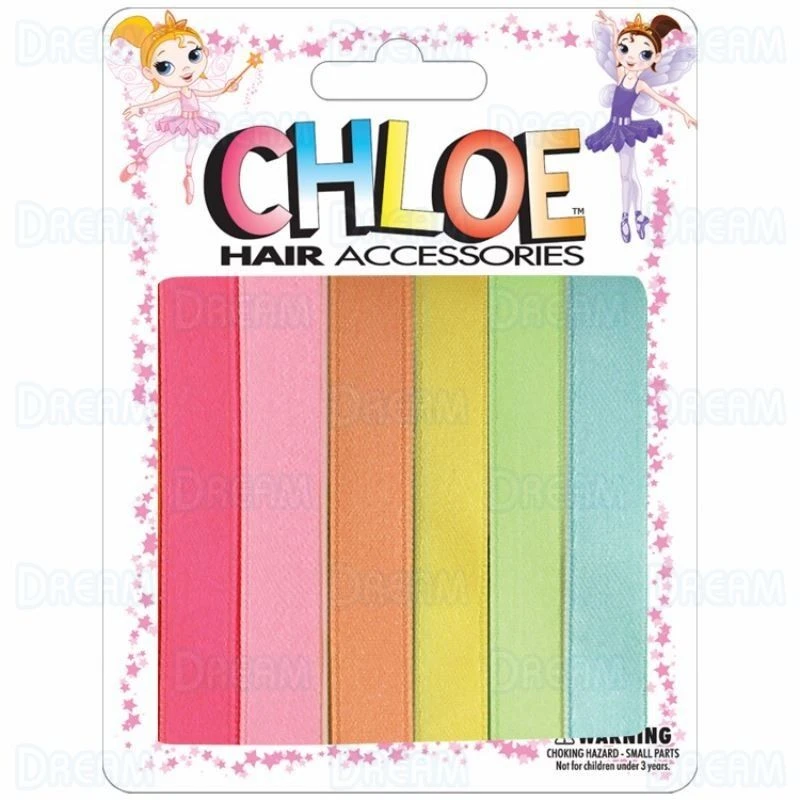 CHLOE - HAIR RIBBON LIGHT ASSORTED 6PC 0.5″ 1 CHLOE - HAIR RIBBON LIGHT ASSORTED 6PC 0.5″