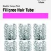 Brittny - Charm Filigree Hair Tube Silver