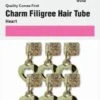 Brittny - Charm Filigree Hair Tube Gold Heart