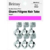 Brittny - Charm Filigree Hair Tube Silver Heart -Zoe Beauty Supply Shop BR48344S