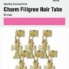 Brittny - Charm Filigree Hair Tube Gold Cross -Zoe Beauty Supply Shop BR48345G