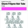 Brittny - Charm Filigree Hair Tube Silver Cross