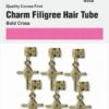 Brittny - Charm Filigree Hair Tube Bold Cross Gold -Zoe Beauty Supply Shop BR48346G