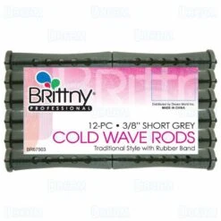Brittny - 12PCs, 3/8" Short Grey Cold Wave Rods