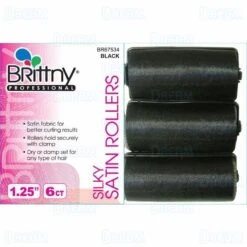 Brittny - 6PCs X-Large Black Silky Satin Rollers
