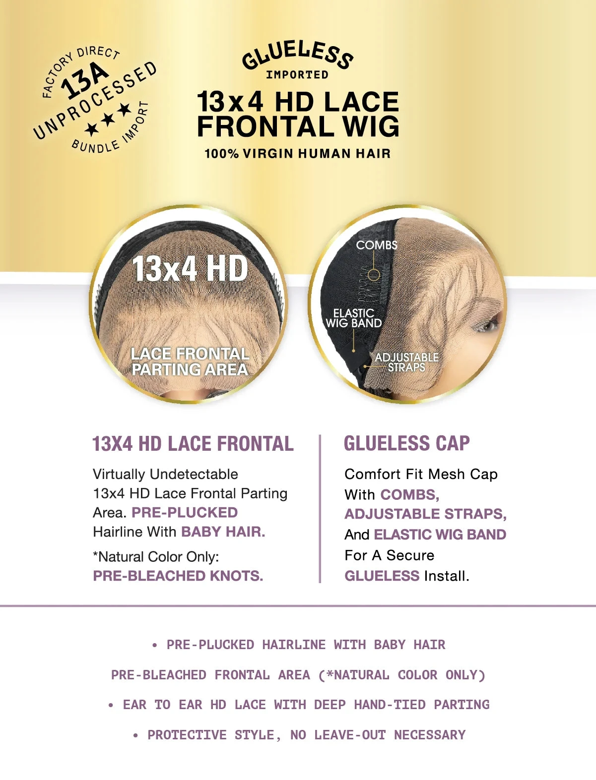 SENSATIONNEL - 13A LH 13X4 STRAIGHT HD LACE WIG (HUMAN) 7 SENSATIONNEL - 13A LH 13X4 STRAIGHT HD LACE WIG (HUMAN) - Image 7