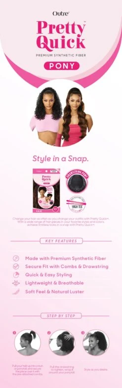 OUTRE - PRETTY QUICK - DRAWSTRING PONY - DORY - HT -Zoe Beauty Supply Shop Brand Description Pretty Quick Pony WEB FINAL 1 scaled 1