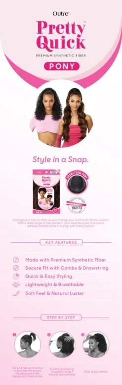 OUTRE - PRETTY QUICK - DRAWSTRING PONY - OLA - HT (DRAWSTRING) -Zoe Beauty Supply Shop Brand Description Pretty Quick Pony WEB FINAL scaled 1