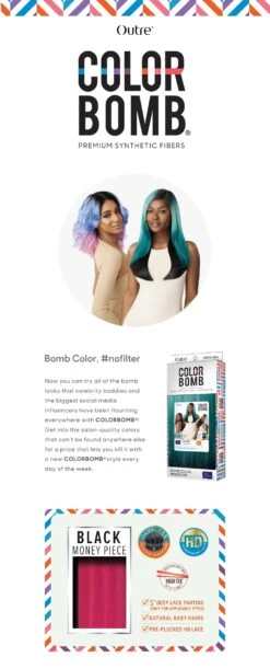 OUTRE - LACE FRONT WIG - COLORBOMB - TYGRA - HT 29 OUTRE - LACE FRONT WIG - COLORBOMB - TYGRA - HT -Zoe Beauty Supply Shop Brand Description QL Colorbomb B Honor