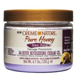 Creme Of Nature - Pure Honey Hair Food Damage Prevention 24-Hour Nourishing Cream Oil Acai Berry