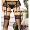 CCDC - LUV Fancy Lace Skirt Garter Belt Fishnet BLACK CTG4102Q -Zoe Beauty Supply Shop CTG4102