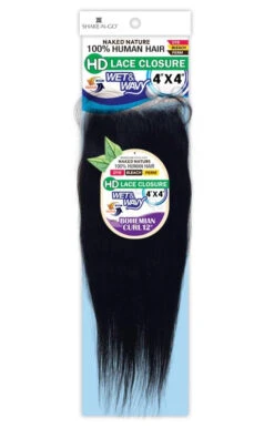 NAKED NATURE - UP HD 4X4 WW BOHEMIAN CURL 12" LACE CLOSURE (100% HUMAN)