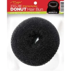 MAGIC COLLECTION - 4 3/4" Wide Donut Hair Bun BLACK