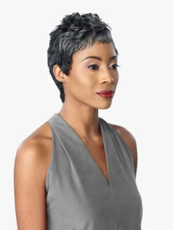 SENSATIONNEL - HH EMPIRE WIG "MONA" SALT & PEPPER (HUMAN) -Zoe Beauty Supply Shop Empire LW SAP P Mona left