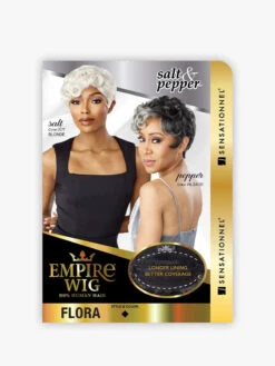 SENSATIONNEL - HH EMPIRE WIG "FLORA" SALT & PEPPER (HUMAN) 28 SENSATIONNEL - HH EMPIRE WIG "FLORA" SALT & PEPPER (HUMAN) -Zoe Beauty Supply Shop Empire WIG SnP Flora HT