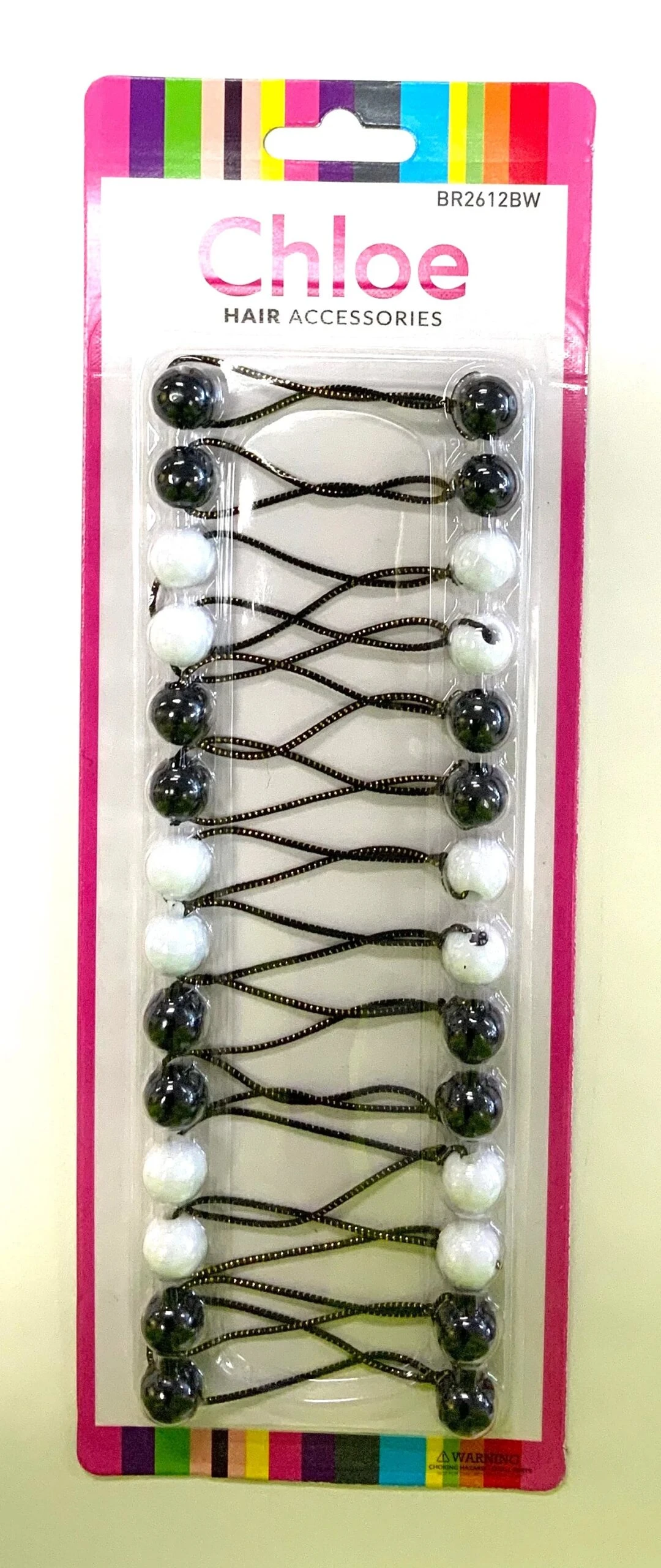 CHLOE - Hair Knockers Small BLACK & WHITE (BR2612BW) 2 CHLOE - Hair Knockers Small BLACK & WHITE (BR2612BW) - Image 2