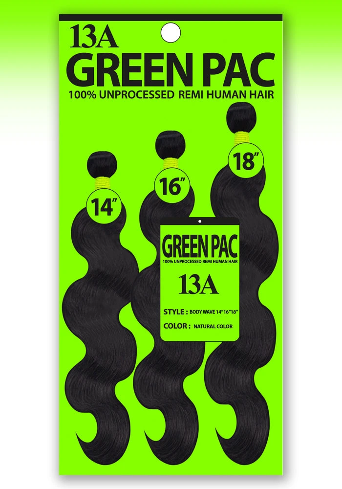 GREEN PAC - 13A 100% UNPROCESSED REMI HUMAN HAIR BODY WAVE 2 GREEN PAC - 13A 100% UNPROCESSED REMI HUMAN HAIR BODY WAVE - Image 2
