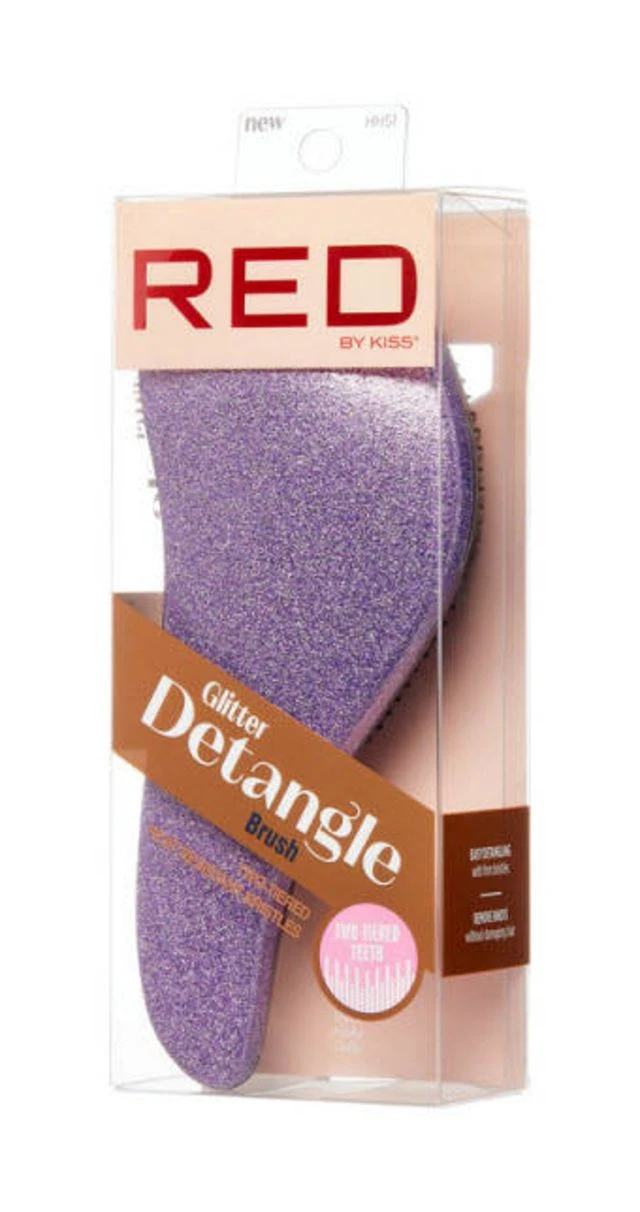 KISS - RED DETANGLE GLITTER BRUSH ASSORTED 1 KISS - RED DETANGLE GLITTER BRUSH ASSORTED