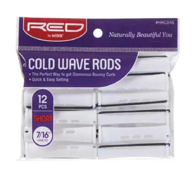 KISS - RED COLD WAVE RODS SHORT 7/16" 12PC WHITE 1 KISS - RED COLD WAVE RODS SHORT 7/16" 12PC WHITE
