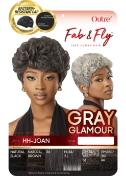 OUTRE - FAB & FLY FULL CAP WIG GRAY GLAMOUR - HH - JOAN -Zoe Beauty Supply Shop HT FAB FLY Gray Glamour HH Joan