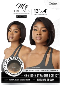 OUTRE - MY TRESSES LACE FRONTAL WIG 13X4-HH-VIRGIN STRAIGHT BOB 10" -Zoe Beauty Supply Shop HT MyTresses Black Label 13X4 Lace Frontal Wig HH Virgin Straight Bob 10