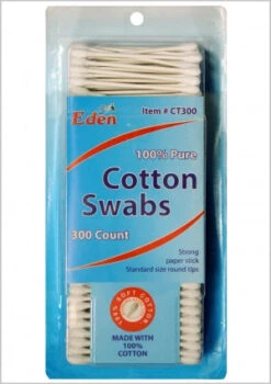 Eden Collection - 300 Count Cotton Swabs 100% Pure