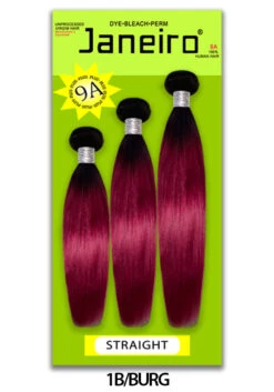 Janeiro - 9A 100% Virgin Brazilian Remy STRAIGHT (T1B/BURG)