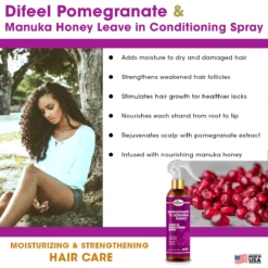 Difeel - POMEGRANATE & MANUKA HONEY LEAVE-IN CONDITIONING SPRAY -Zoe Beauty Supply Shop LEAVEIN CARD3