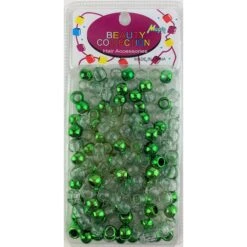 BEAUTY COLLECTION - Medium Round Metallic Green/Glitter 100 Pieces #METGRE