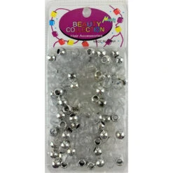 BEAUTY COLLECTION - Hair Beads Silver/Glitter Clear 200 Pieces