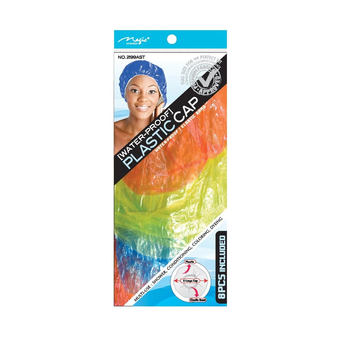 MAGIC COLLECTION - Water-Proof Plastic Cap 8PCs ASSORTED 1 MAGIC COLLECTION - Water-Proof Plastic Cap 8PCs ASSORTED