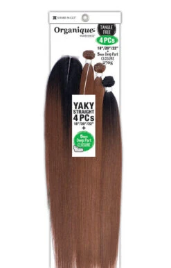 ORGANIQUE - YAKY STRAIGHT 4PCS 18"/20"/22" + CL -Zoe Beauty Supply Shop OYSM4