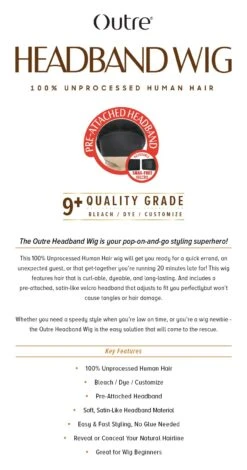 OUTRE - HUMAN HAIR HEADBAND WIG HH W&W DEEP WAVE 14" (HUMAN) -Zoe Beauty Supply Shop Outre Headband Wig HH 1