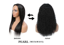 BELLATIQUE - 15A QUALITY 100% VIRGIN HUMAN HALF WIG WET & WAVY PEARL (HUMAN)