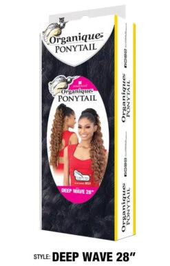 ORGANIQUE - DEEP WAVE 28" ORGANIQUE PONYTAIL (DRAWSTRING) -Zoe Beauty Supply Shop PED28 1