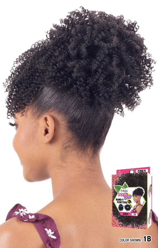 FREETRESS - EQUAL Pony Pop Bang + Ponytail 2PCs COILY (DRAWSTRING) 2 FREETRESS - EQUAL Pony Pop Bang + Ponytail 2PCs COILY (DRAWSTRING) - Image 2