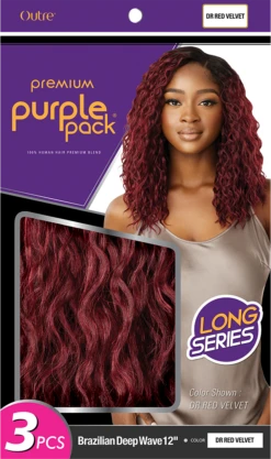 OUTRE - HH PURPLE PACK 3PCS LONG BRAZILIAN DEEP WAVE 12" -Zoe Beauty Supply Shop PKG HWPL3BD12 BRAZILIAN DEEP WAVE 12