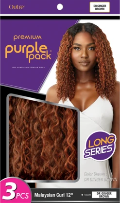 OUTRE - HH PURPLE PACK 3PCS LONG MALAYSIAN CURL 12" -Zoe Beauty Supply Shop PKG HWPL3MC12 MALAYSIAN CURL 12