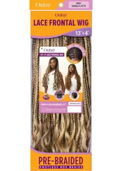 OUTRE - 13X4 LFW - FRENCH CURL BOX BRAIDS 32" 16 OUTRE - 13X4 LFW - FRENCH CURL BOX BRAIDS 32" -Zoe Beauty Supply Shop PKG Outre 13x4 Lace Frontal Wig French Curl Box Braids 32