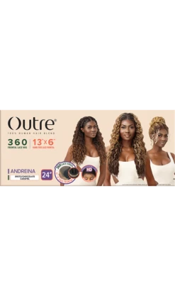 OUTRE - HUMAN BLEND 360 FRONTAL LACE WIG - ANDREINA WIG -Zoe Beauty Supply Shop PKG Outre 360 Frontal Lace Wig 13x6 Andreina