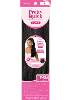 OUTRE - PRETTY QUICK - DRAWSTRING PONY - NEESHA GLAM CURL 24" - HT -Zoe Beauty Supply Shop PKG PQ NEESHA GLAM CURL 24in 39cm