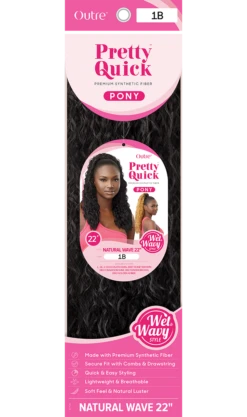 OUTRE - PRETTY QUICK PONY - W&W - NATURAL WAVE 22" - HT -Zoe Beauty Supply Shop PKG Pretty Quick Pony WW Natural Wave 22