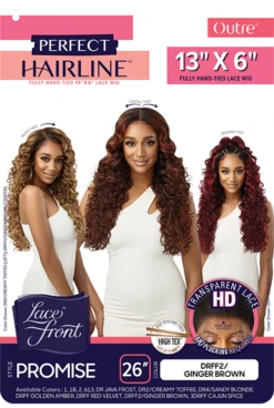 OUTRE - LACE FRONT WIG - PERFECT HAIR LINE 13X6 - PROMISE - HT -Zoe Beauty Supply Shop PKG QLPHPRO Promise HT
